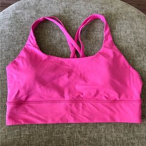 Lululemon Energy Longline Bra in Sonic Pink size 12 NWOT